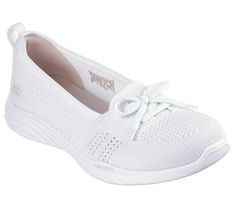 Effortless everyday style and comfort combine in Skechers On-the-GO Ideal - Harper. This low profile casual design features a breathable Stretch Fit engineered knit upper with fixed laces, Goga Mat Plush insole, and lightweight ULTRA GO cushioning. | Skechers Women's On-the-GO Ideal - Harper Flats | Medium Width | Lightweight, responsive ULTRA GO cushioning | Goga Mat Plush comfort insole | Stretch Fit design for sock-like comfort | Crafted with 100% vegan materials | Engineered knit upper with Wide Shoes, Skechers Women, 2 Inch Heels, Casual Design, Beach Shoes, Shopping Hacks, Slip On Sneakers, Everyday Style, Low Profile