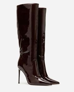 Nature Heels, Shoes Amazon, Boots Steve Madden, Women's Over The Knee Boots, Dr Shoes, Fashion Book, Pointed Toe Boots, Leather Socks, Girly Shoes