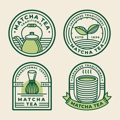 four logos for matcha tea