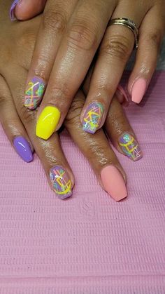 Ombre Overlay Nails, Candy Inspired Nails, Ombre Tropical Nails, Peach Purple Ombre Nails, Ballerina Nails Designs, Sophisticated Nails, Sky Nails, Different Nail Designs