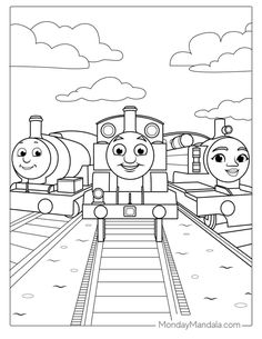 thomas the train coloring pages for kids to print out and color on with their friends