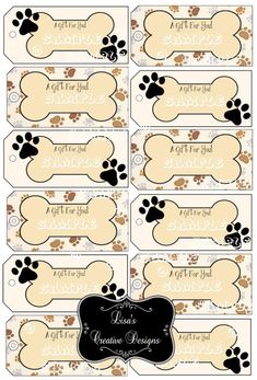 printable dog tags with paw prints on them