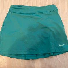 Brand New! Great Condition. Comes With Skirt And Matching Spandex. Aqua And White Blue Stretch Tennis Skirt, Fitted Green Skirt For Sports, Blue Stretch Tennis Skort, Blue Tennis Skort For Spring, Blue Stretch Skort For Tennis, Green Sports Skirt For Spring, Blue Tennis Bottoms, Blue Tennis Bottoms For Spring, Blue Bottoms For Tennis In Spring