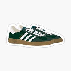 a green and white adidas sneakers sticker