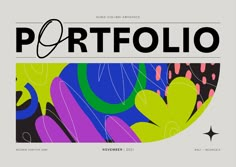 the front cover of artfolio magazine, featuring an image of abstract shapes and colors