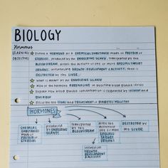 a piece of paper with writing on it that says,'biology'and an arrow pointing to the text below