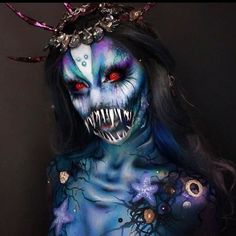 Crazy Person Makeup, Scary Goddess, Scary Mermaid, Makeup 2022, Creepy Halloween Makeup, Special Makeup, Disney Makeup