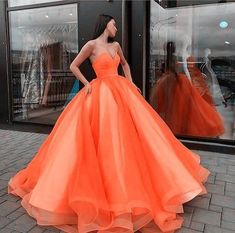 Dresses Sweetheart Neckline, Ball Gown Prom Dresses, Orange Prom Dresses, Gown Prom Dresses, Cheap Gowns, Evening Dress Floor Length, Sweetheart Prom Dress, Elegant Party Dresses, Gown Prom