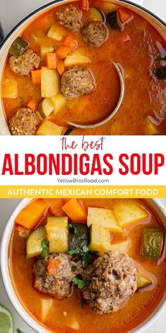 the best albondigas soup with meat and vegetables