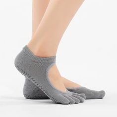 Open Instep Womans Toe Socks Anti-Skid Ballet Socks in Gray Black One Size ( US 5- US 7.5 ） - Morimiss.com Non-slip Yoga Socks, Breathable Gray Socks For Winter, Breathable Gray Winter Socks, Casual Gray Sports Socks, Gray Sports Socks For Winter, Comfortable Stretch Non-slip Socks, Gray Non-slip No-show Socks, Casual Non-slip Gray Socks, Casual Gray Non-slip Socks