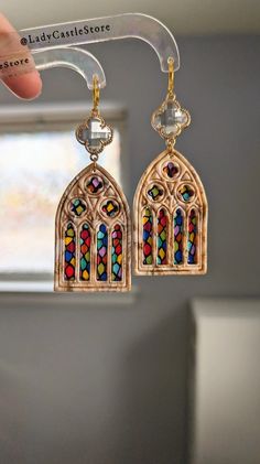 This Dangle & Drop Earrings item by LadyCastleStore has 492 favorites from Etsy shoppers. Ships from Clarendon Hills, IL. Listed on Feb 26, 2024 Earring Art, Stained Glass Earrings, Gothic Windows, Weird Jewelry, Stained Glass Jewelry, Earrings Polymer, Applying Makeup, Polymer Earrings, Funky Earrings