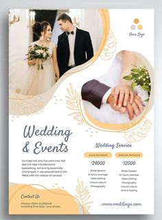 a wedding and event brochure with two hands holding each other's hand