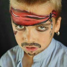 Jack Sparrow Face Paint, Pirate Face Paint, Jack Sparrow Halloween, Princess Face Painting, Fairy Face Paint, Boat Theme, Painting Face