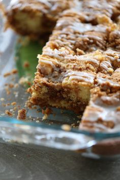 a close up of a cake in a pan