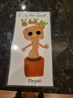 a child's drawing of a plant with the words go is for goat on it