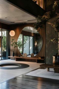 Japandi House Entrance, Entry Space In Living Room, Luxury Home Entrance Entryway, Entrances To Homes Entryway, Japanese Foyer Entryway, Foyer Design Minimalist, Welcome Area Home Ideas, House Entrance Interior Design, Japandi Lobby