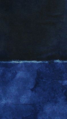 an abstract painting with blue and black colors