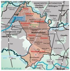 a map showing the location of whitherdale and surrounding areas, including parks