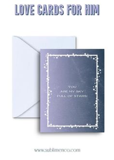 a card with the words love cards for him