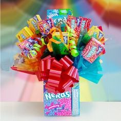 a candy box filled with assorted candy