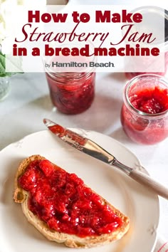 strawberry jam in a bread machine on a plate