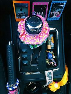 the contents of a car's trunk are neatly organized and ready to be used