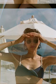 Alexandra Agoston, Minimal Swimwear, Minimalist Fashion Photography, Swimwear Photoshoot, Swimwear Photography, Swimwear Shoot, Beach Wardrobe, Striped Swimwear, Swim Brands