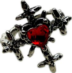 Silver Grunge Style Jewelry For Cosplay, Gothic Jewelry For Cosplay On Valentine's Day, Heart-shaped Jewelry For Halloween Alternative Fashion, Silver Grunge Jewelry For Valentine's Day, Grunge Heart-shaped Jewelry For Halloween, Silver Emo Jewelry For Valentine's Day, Punk Jewelry For Valentine's Day Concert, Red Emo Style Metal Jewelry, Alternative Jewelry For Cosplay