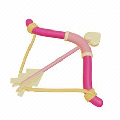 a pink and yellow toy bicycle with wooden handles