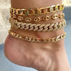 RAGEN Jewels | Anchors Aweigh Anklet Cuban Link Anklet, Cuban Choker, Summer Legs, Diamond Anklet, Cuban Necklace, Crystal Anklet, Leg Chain, Choker Gold, 18k Gold Necklace