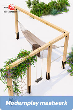 maatwerk pergola met hangmat Backyard Playground, Outdoor Gardens Design, Outdoor Decor Backyard, Small Backyard Design, Wonderful Time Of The Year, Back Garden, Backyard Design, Patio Design