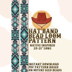 an advertisement for the hat band loom pattern native inspired 20 - 21 - long