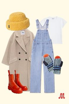 Playful Fall Outfits, 2024 New York Fashion, Transition Weather Outfits, H M Aesthetic, Outfit Ideas Nyc, Comfy Spring Outfits, Overalls Outfit, Weather Day, Bad Weather