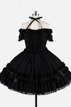 Homecoming 2024, Black Tube Dress, Gaun Abad Pertengahan, Moodboard Inspiration, Lolita Outfits, Robes Vintage, Neck Bow, Chiffon Fashion, Kawaii Clothes