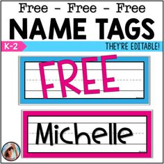 two name tags with the words free and no - prep printables on them