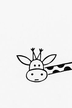 a black and white drawing of a giraffe's head with its tongue sticking out