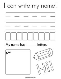 i can write my name worksheet for kids to practice their handwriting and writing skills