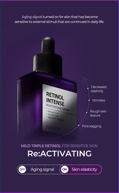 Our Retinol Intense Serum is the perfect solution for lessening the effects of aging on your skin. This unique formula also features Bakuchiol - an ingredient similar to retinol but less irritating - along with Retinol itself. These two ingredients work together to provide anti-aging benefits while minimizing irritation often associated with retinoids use. It tackle pore sagging, rough skin, wrinkles, and decreased elasticity. Tackles Multiple Skin Problems: This serum helps to combat pore saggi Retinol Intense, Retinol Benefits, Wrinkle Remedies, Popular Skin Care Products, Green Tea Face, Skin Wrinkles, Some By Mi, Beauty Products Photography, Cosmetic Design