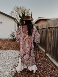 Multicolor Long Sleeve Bohemian Robe, Fall Multicolor Maxi Dress, Bohemian Open Front Winter Outerwear, Long Red Beach Outerwear, Lightweight Long Red Outerwear For Beach, Multicolor Fall Festival Kimono, Bohemian Multicolor Winter Dress, Oversized V-neck Kimono For Fall, Fall Festival Multicolor Kimono