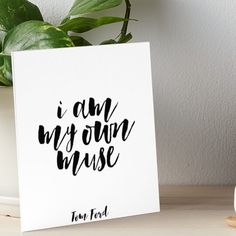 a card with the words i am my own nurse on it next to a potted plant