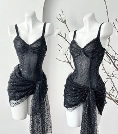 Glamorous Fitted Sleeveless Corset Dress, Sleeveless Sequin Corset Dress With Fitted Bodice, Sleeveless Sequined Corset Dress For Party Season, Sleeveless Sequined Corset Party Dress, Sleeveless Sequin Corset Dress For Party, Sheer Sleeveless Mini Dress For Prom, Sleeveless Sheer Mini Dress For Prom, Glamorous Sleeveless Dress For Costume Party, Black Fitted Sequin Corset Dress