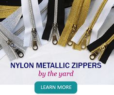 the nylon metallic zippers by the yard learn more