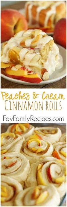 peaches and cream cinnamon rolls are an easy dessert recipe that is perfect for breakfast or brunch