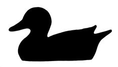 a black and white silhouette of a duck