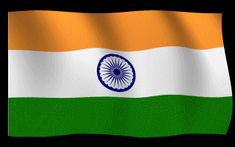 the flag of india waving in the wind on a black background with space for text