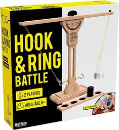 the hook and ring battle is in its box with instructions on how to use it