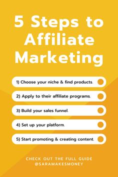 the five steps to affiliate marketing