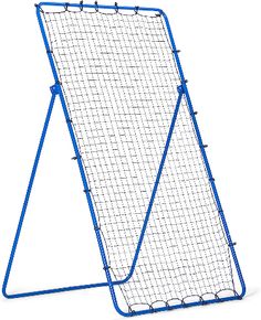 a blue soccer goal on a white background