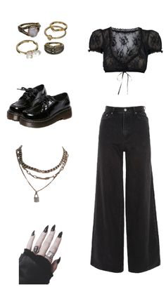 All Black Concert Outfit Summer, Concert Outfit Goth, Black Grunge Platform Boots For Concerts, The Neighbourhood Aesthetic Outfits, Goth Basics Outfit, Grunge Concert Outfit Ideas, Goth Basics, Witchy Grunge Outfits, The 1975 Outfit Aesthetic