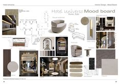 the interior design board shows different types of furniture